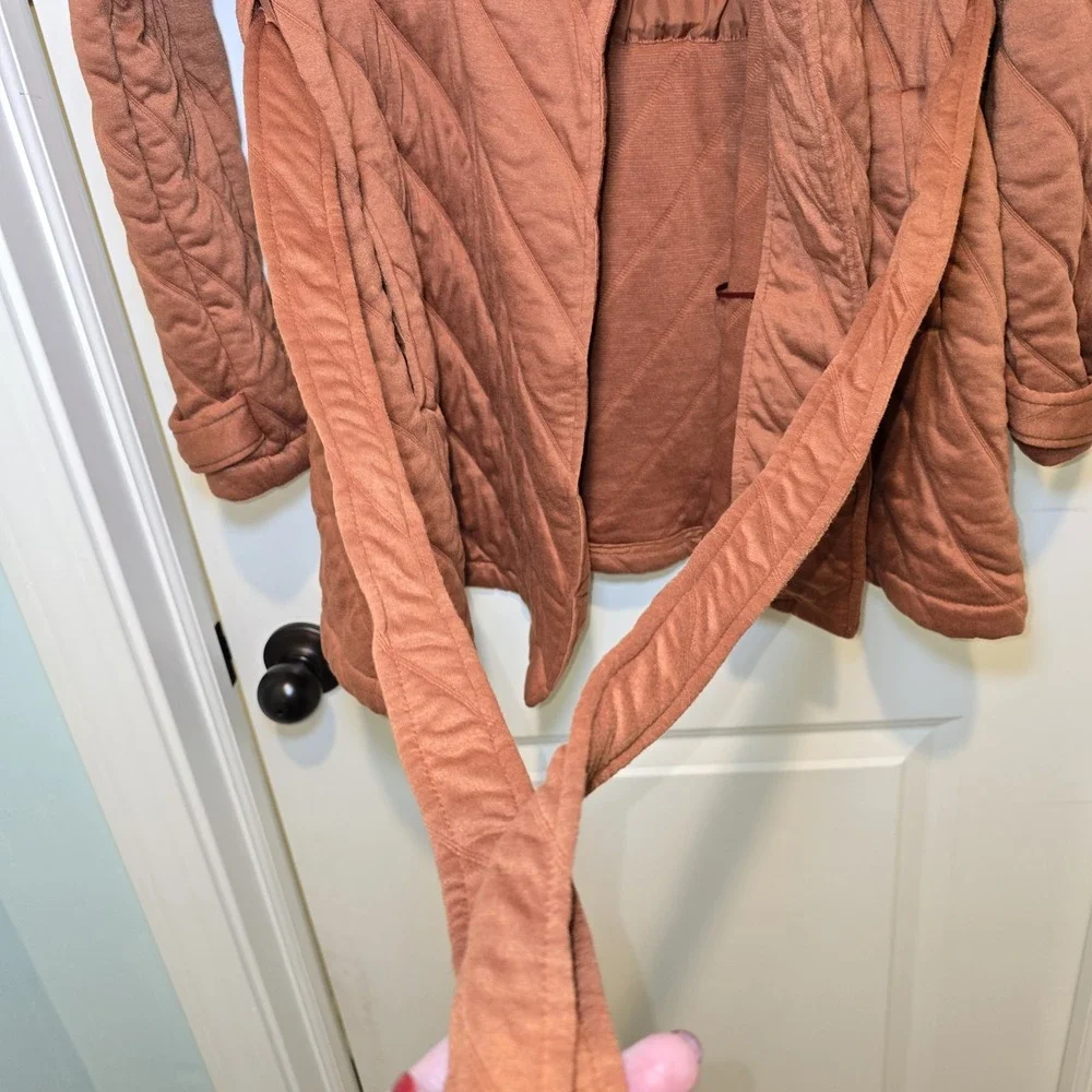 Women's Steve Madden Quilted Belted Coat in Rust‎ Color, Size Small